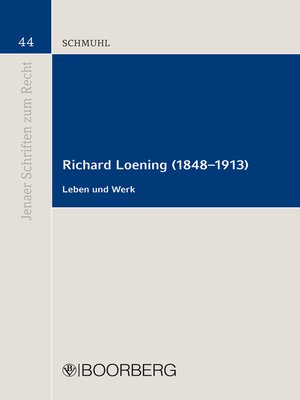 cover image of Richard Loening (1848-1913)